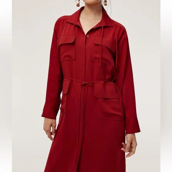 Aritzia Babaton Howitt Red Dress Cargo Jacket - Picture 1 of 7